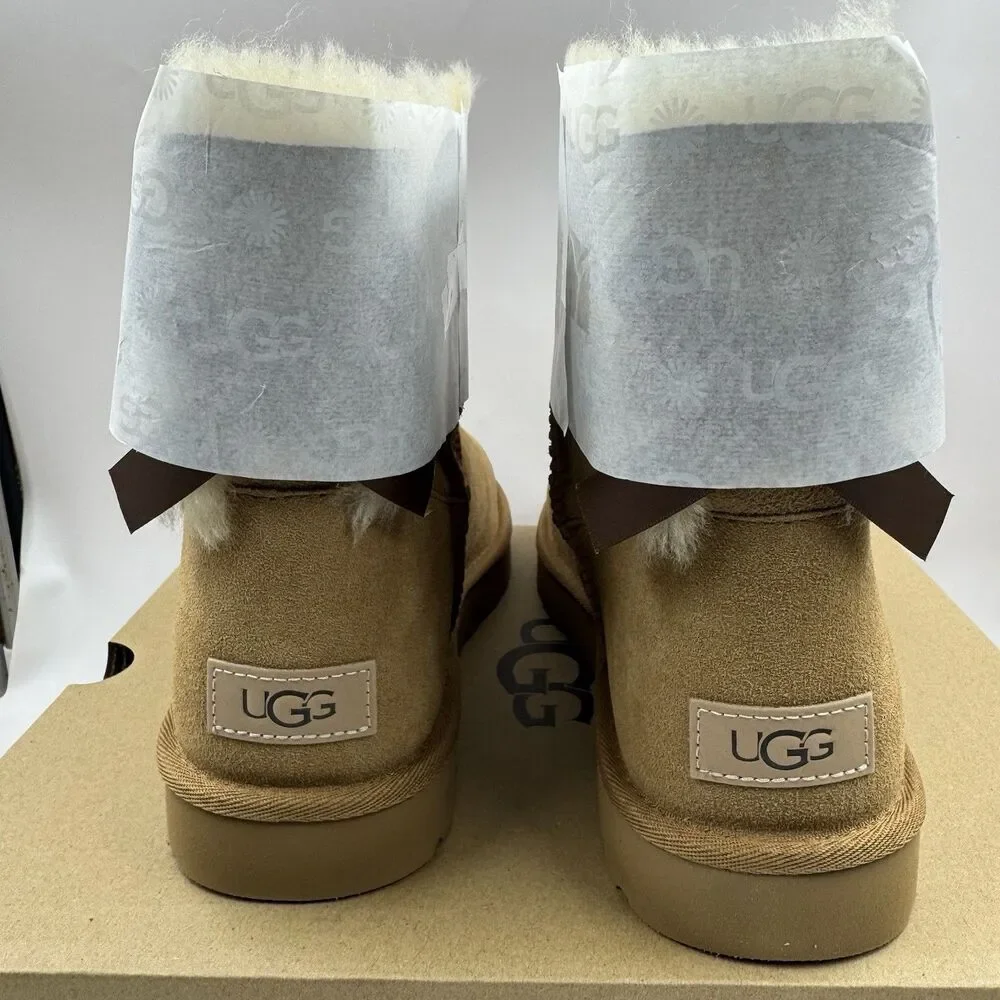 New 100% UGG Brand 1016501 Mini Bailey Bow II Women's Boots Shoes Chestnut
